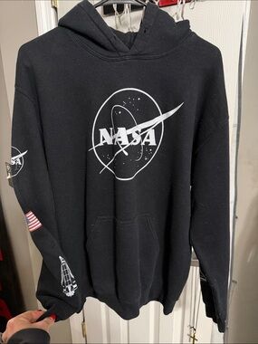 Neon Riot NASA Black Graphic Hoodie - Men's Black Pullover Sweatshirt